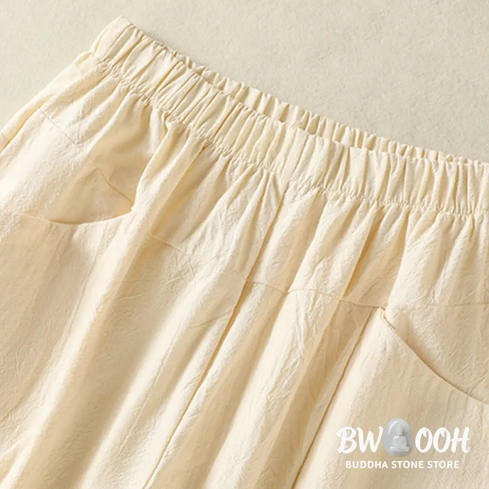 BWOOOH 2pcs Plain Women’s Short Sleeve Shirt Harem Pants Meditation Clothing Set - Women’s Meditation Cloth