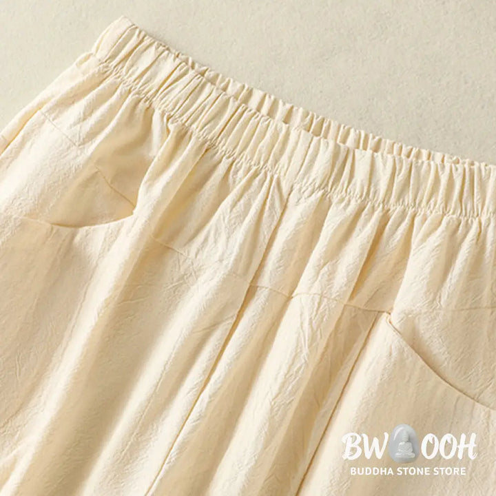 BWOOOH 2pcs Plain Women’s Short Sleeve Shirt Harem Pants Meditation Clothing Set - Women’s Meditation Cloth