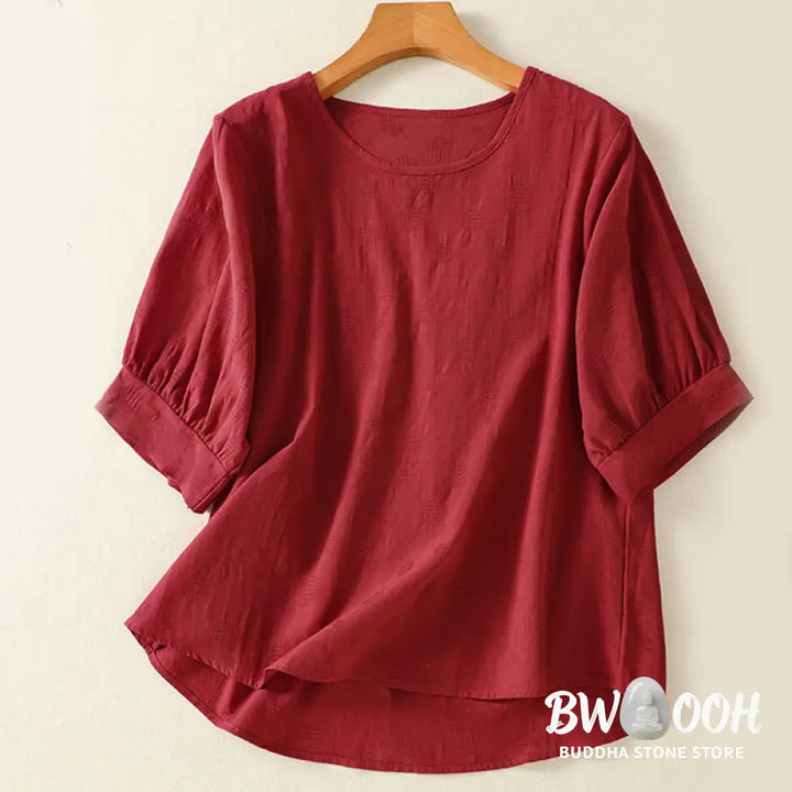 BWOOOH 2pcs Plain Women’s Short Sleeve Shirt Harem Pants Meditation Clothing Set - Women’s Meditation Cloth