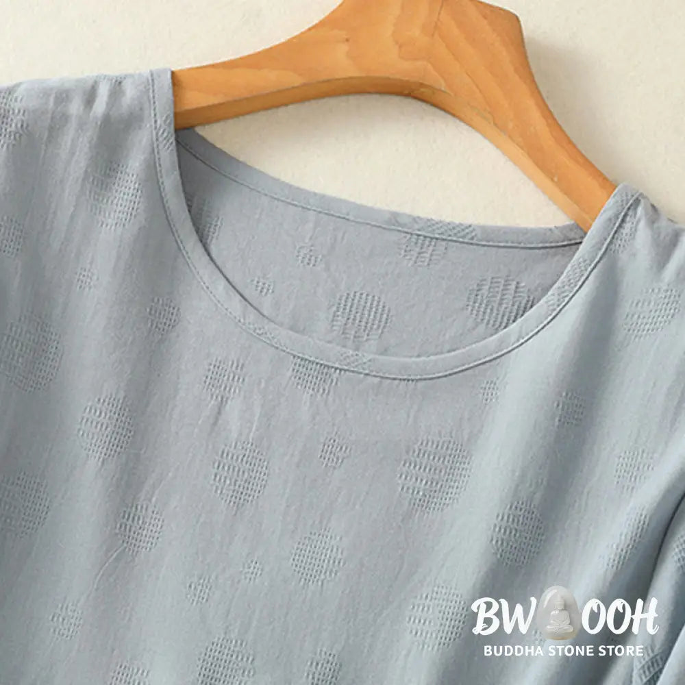 BWOOOH 2pcs Plain Women’s Short Sleeve Shirt Harem Pants Meditation Clothing Set - Women’s Meditation Cloth