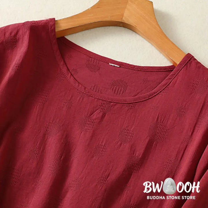 BWOOOH 2pcs Plain Women’s Short Sleeve Shirt Harem Pants Meditation Clothing Set - Women’s Meditation Cloth