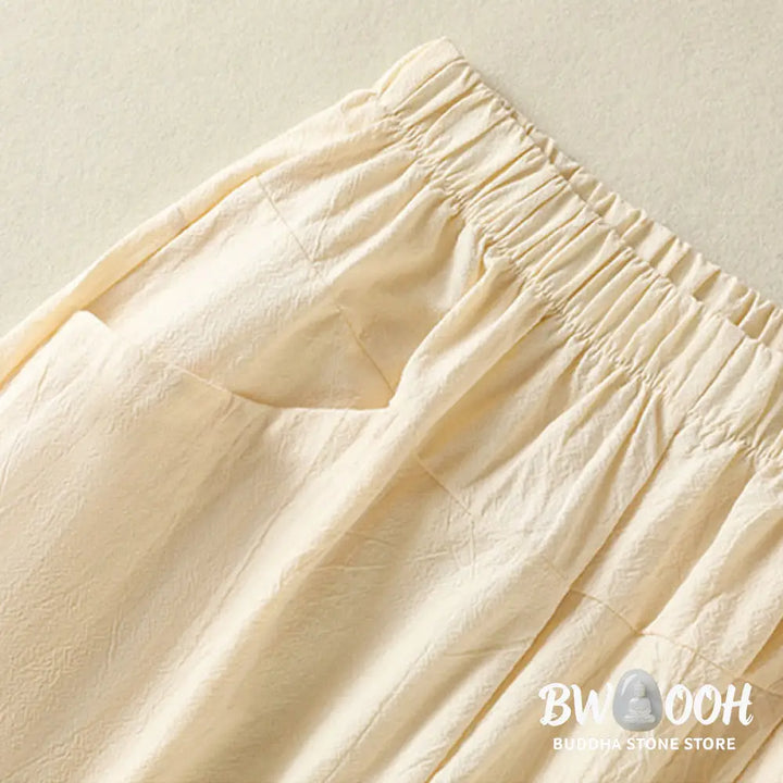 BWOOOH 2pcs Plain Women’s Short Sleeve Shirt Harem Pants Meditation Clothing Set - Women’s Meditation Cloth