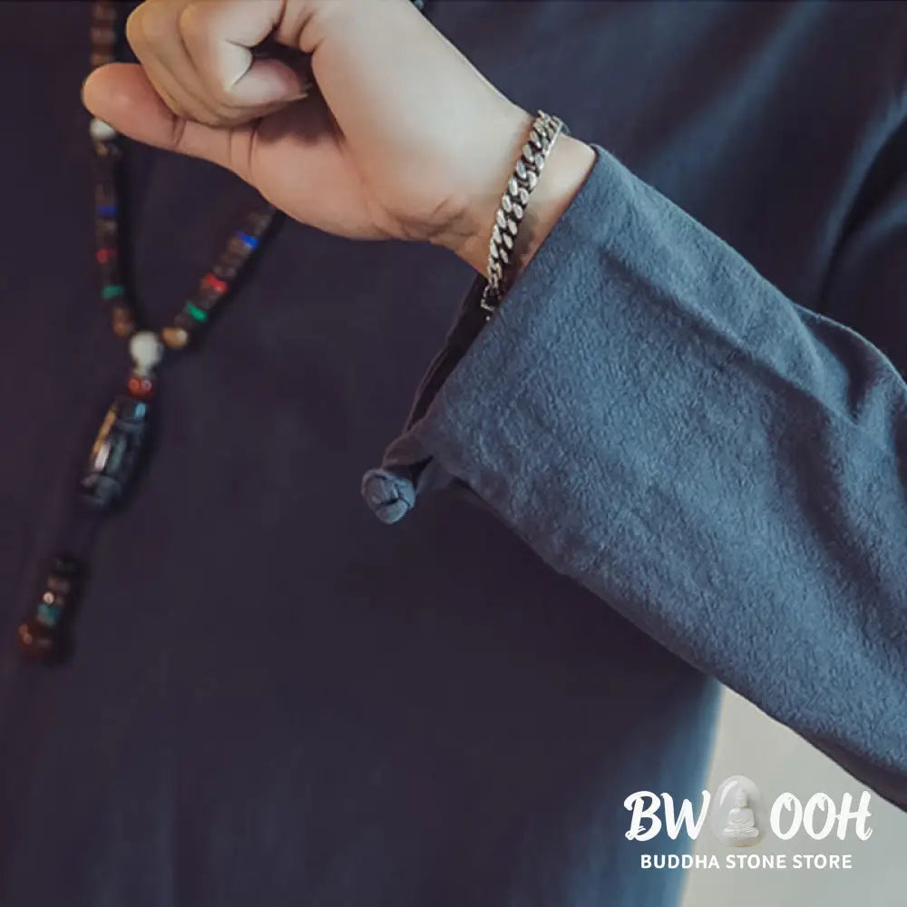 BWOOOH 2Pcs Shirt Ankle-Length Pants With Pockets Men’s Meditation Cloth Set - Men’s Meditation Cloth