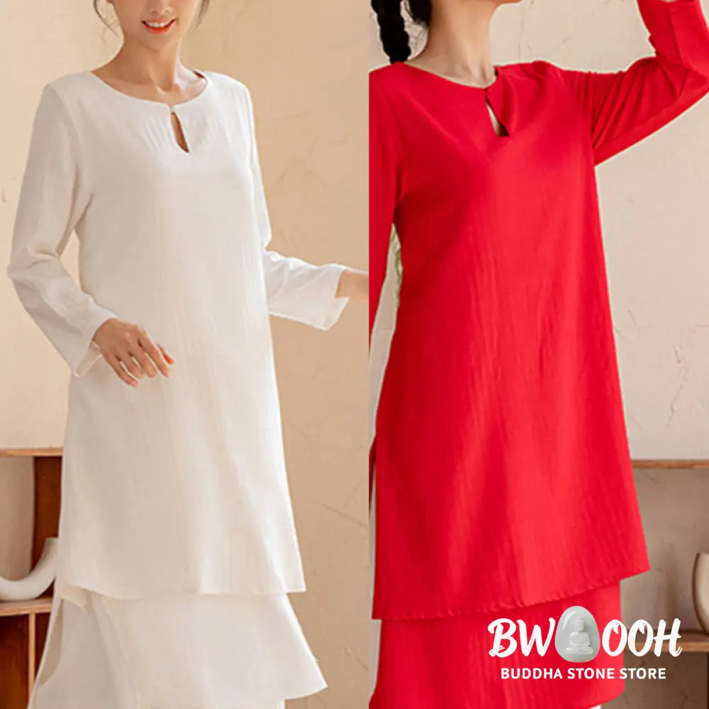 BWOOOH 2Pcs Simple Design Tai Chi Meditation Yoga Clothing Top Pants Women’s Set - Clothes