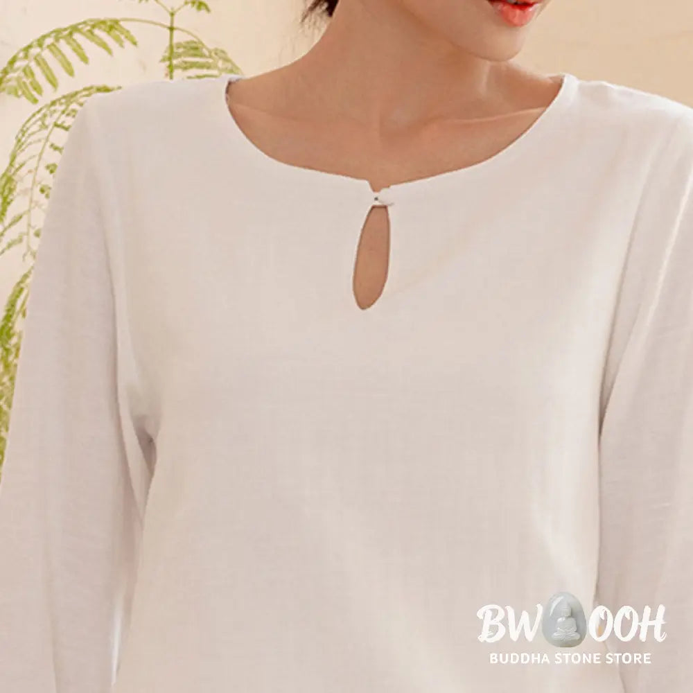 BWOOOH 2Pcs Simple Design Tai Chi Meditation Yoga Clothing Top Pants Women’s Set - Clothes