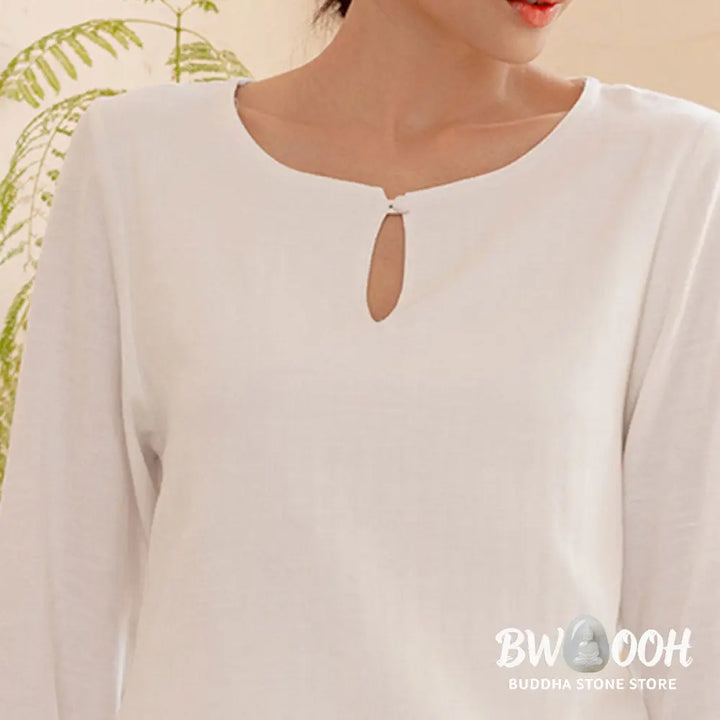 BWOOOH 2Pcs Simple Design Tai Chi Meditation Yoga Clothing Top Pants Women’s Set - Clothes