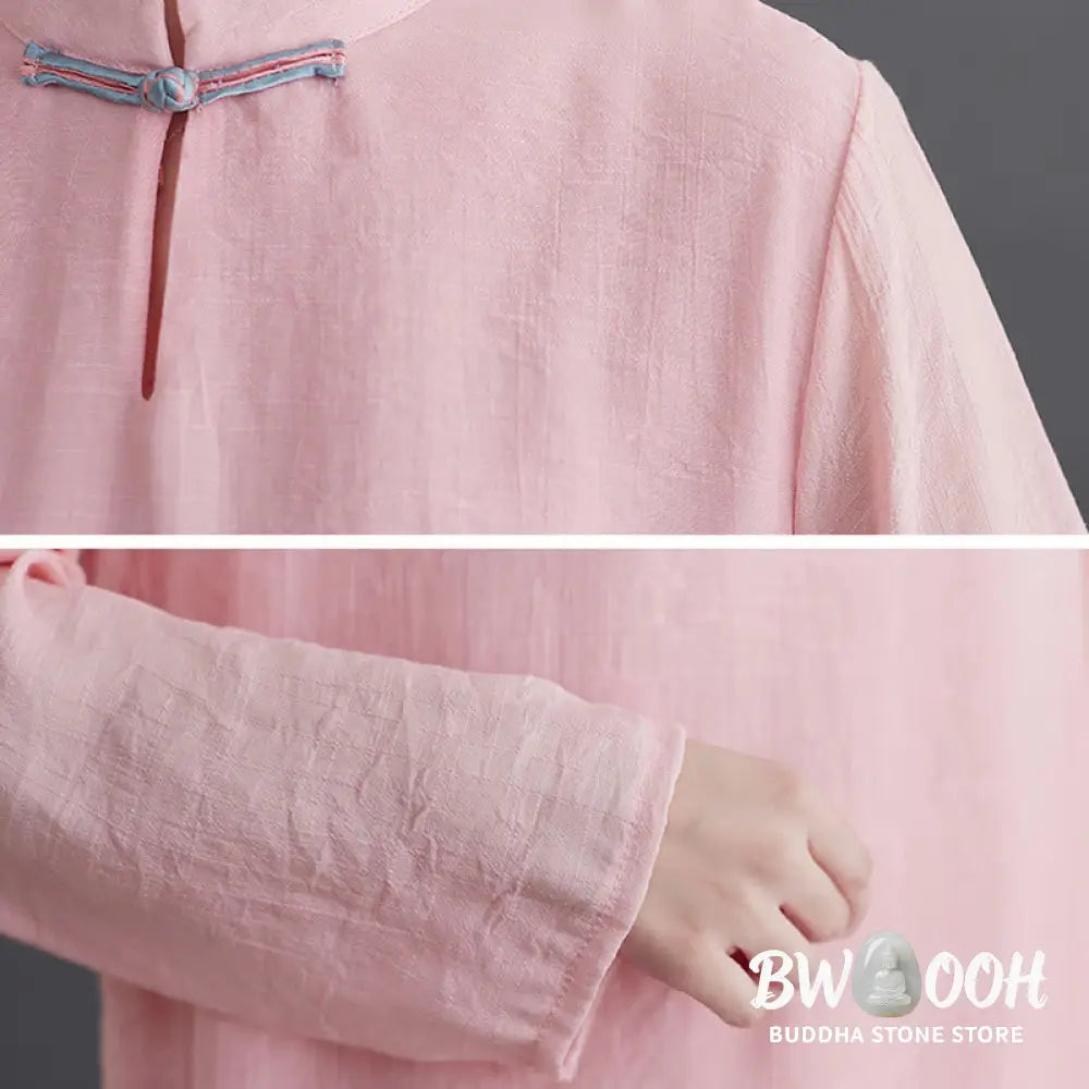 BWOOOH 2Pcs Solid Women’s Long Sleeve Shirt Pants Meditation Clothing Set - Women’s Meditation Cloth