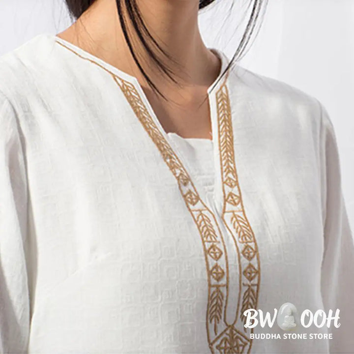 BWOOOH 2Pcs Tai Chi Meditation Yoga Cotton Clothing Top Pants Women’s Set - Clothes
