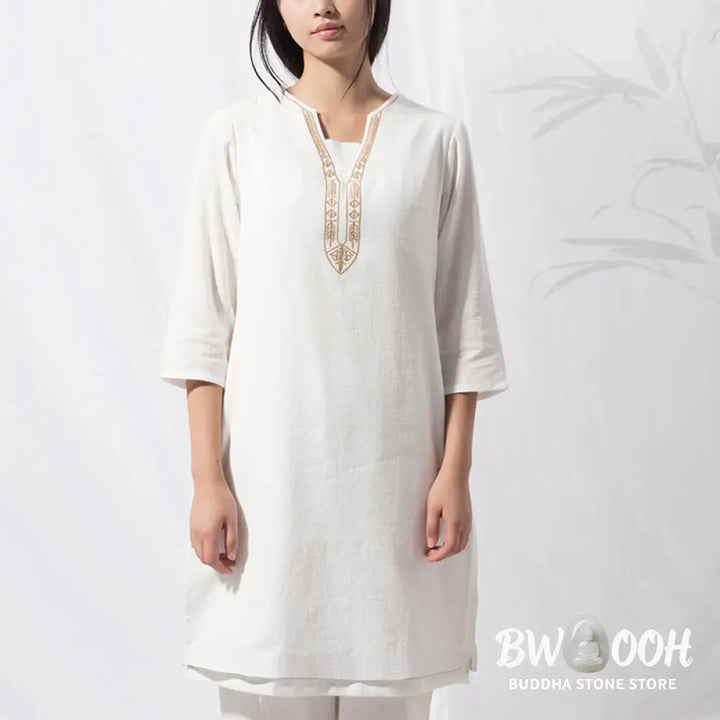 BWOOOH 2Pcs Tai Chi Meditation Yoga Cotton Clothing Top Pants Women’s Set - Clothes