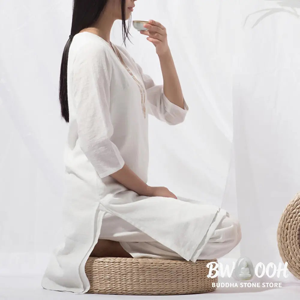 BWOOOH 2Pcs Tai Chi Meditation Yoga Cotton Clothing Top Pants Women’s Set - Clothes