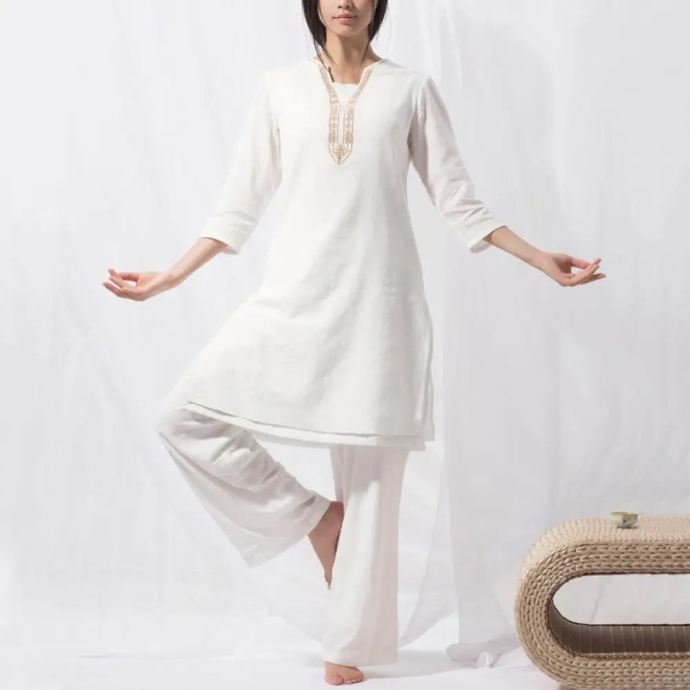 BWOOOH printed yoga pants - 2Pcs Tai Chi Meditation Yoga Cotton Clot