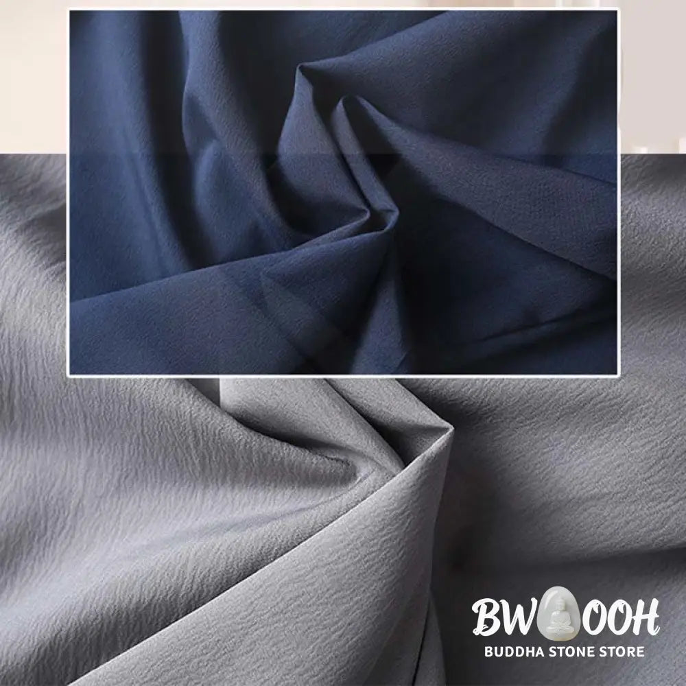 BWOOOH 2Pcs Tang Suit Traditional Frog-Button Men’s Long Sleeve Shirt Pants Clothing Set - Men’s Meditation Cloth