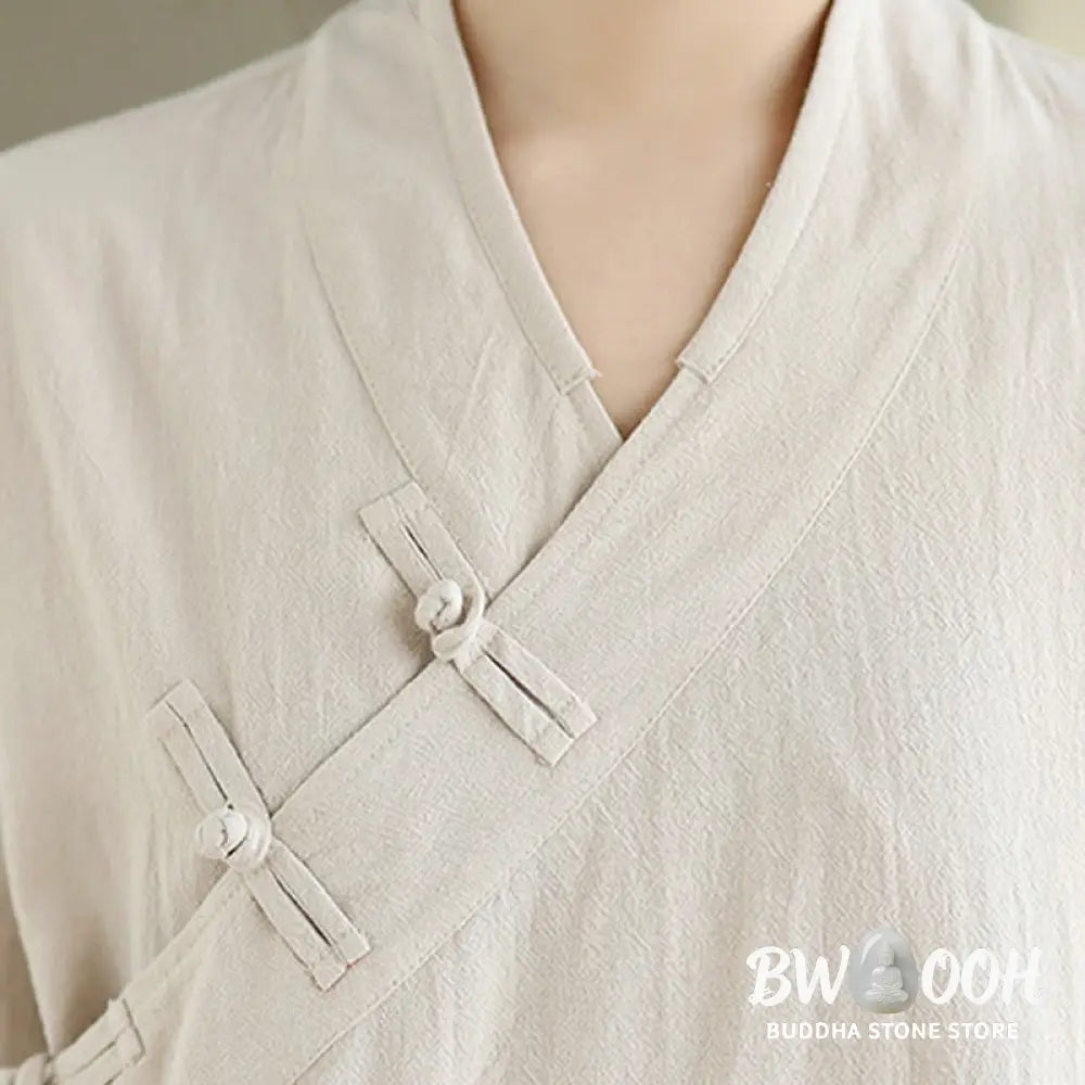 BWOOOH 2Pcs V-Neck Long Sleeve Shirt Wide Leg Pants Zen Meditation Women’s Set - Women’s Meditation Cloth