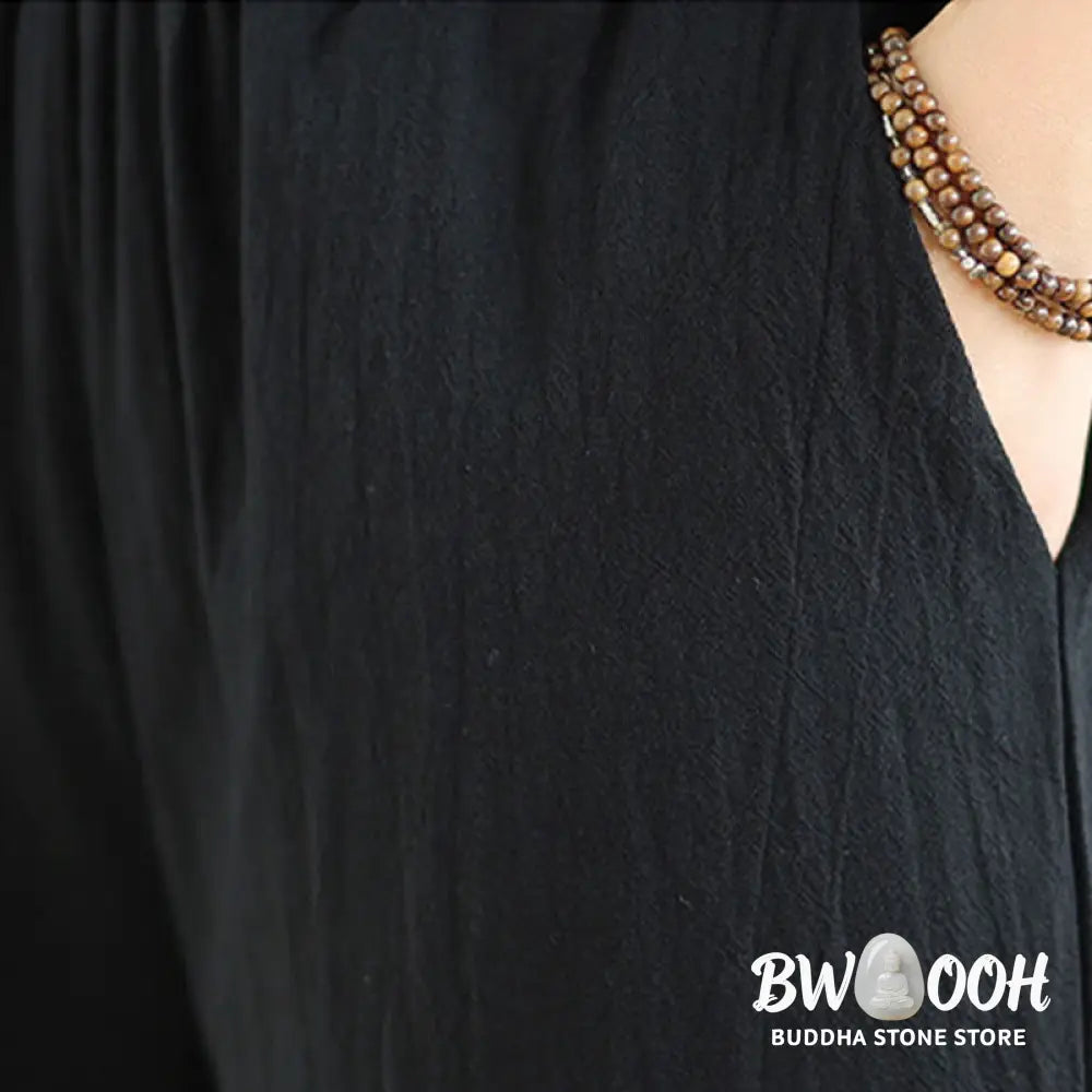BWOOOH 2Pcs V-Neck Long Sleeve Shirt Wide Leg Pants Zen Meditation Women’s Set - Women’s Meditation Cloth