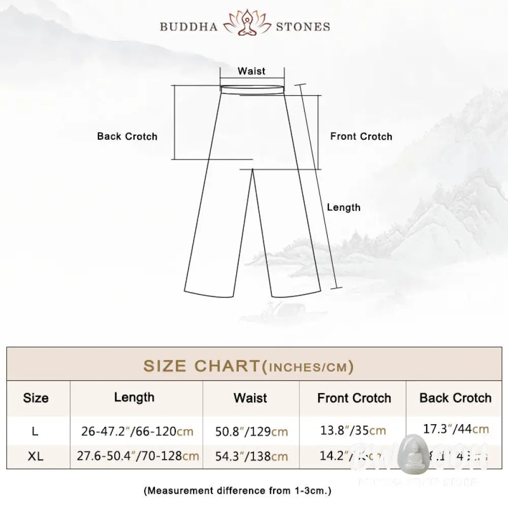 BWOOOH 2Pcs V-Neck Men’s Long Sleeve Shirt Top Pants Meditation Zen Tai Chi Cotton Linen Clothing Set - Men’s