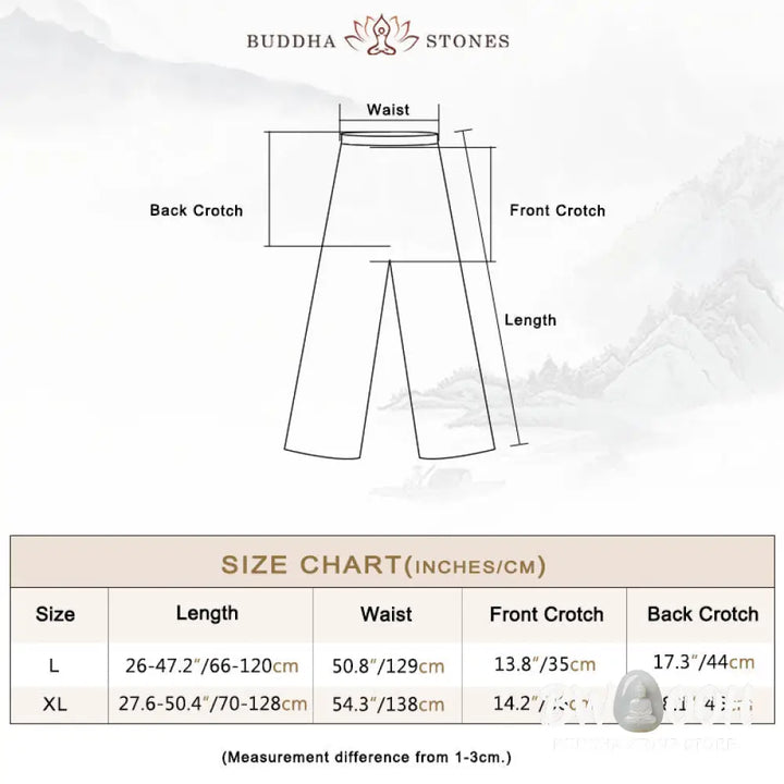 BWOOOH 2Pcs V-Neck Men’s Long Sleeve Shirt Top Pants Meditation Zen Tai Chi Cotton Linen Clothing Set - Men’s