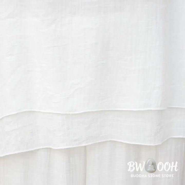 BWOOOH 2Pcs White Long Sleeve V-Neck Shirt Wide Leg Pants Meditation Women’s Set - Women’s Meditation Cloth