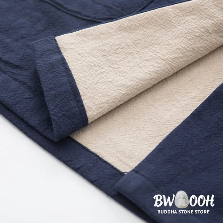 BWOOOH 2Pcs Zen Tang Suit Men’s Linen Frog-Button Long Sleeve Shirt Pants Set - Men’s Meditation Cloth