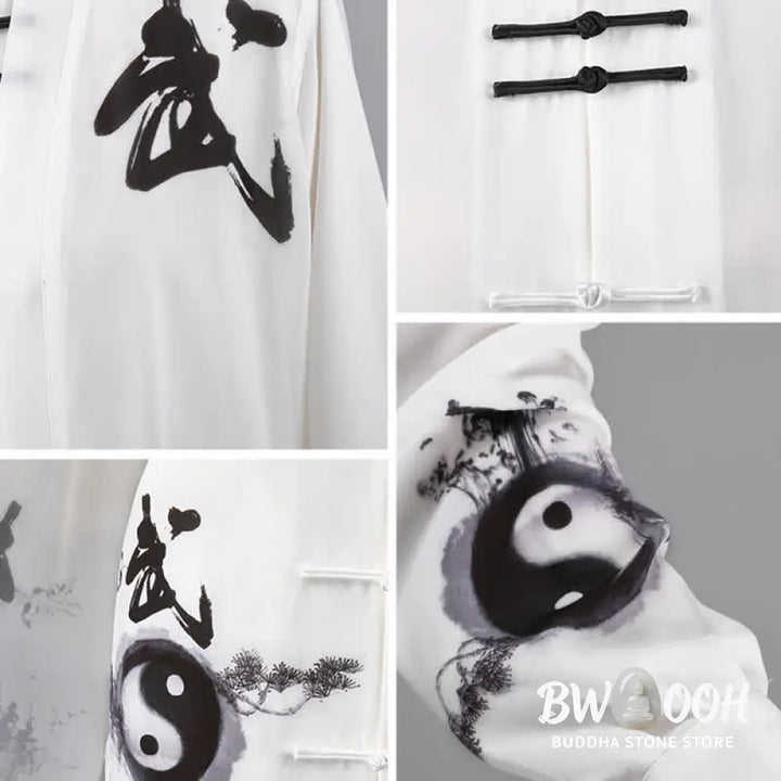 BWOOOH 3Pcs Yin Yang Tree Tai Chi Spiritual Zen Practice Meditation Prayer Uniform Unisex Clothing Set - Clothes