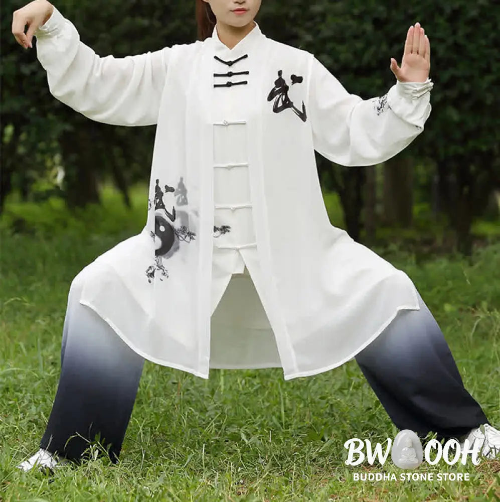 BWOOOH 3Pcs Yin Yang Tree Tai Chi Spiritual Zen Practice Meditation Prayer Uniform Unisex Clothing Set - Clothes