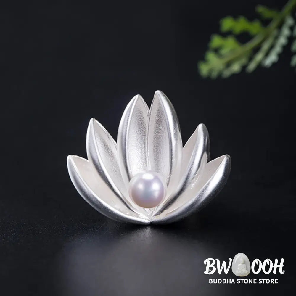 BWOOOH 925 Sterling Silver Lotus Flower Pearl New Beginning Brooch - LOTUS(Enlightenment♥New Beginning) - Brooch