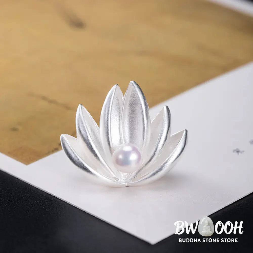 BWOOOH 925 Sterling Silver Lotus Flower Pearl New Beginning Brooch - LOTUS(Enlightenment♥New Beginning) - Brooch