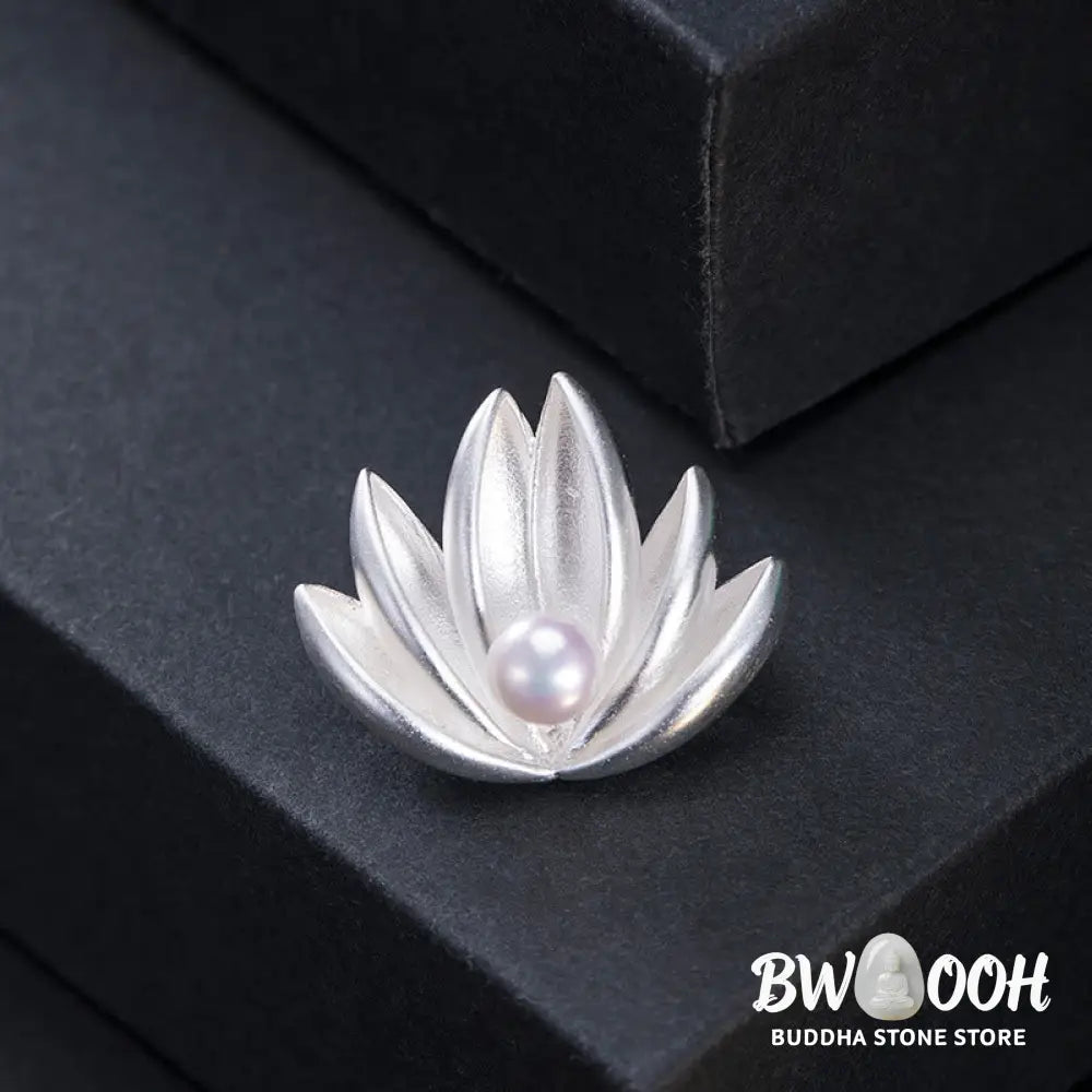 BWOOOH 925 Sterling Silver Lotus Flower Pearl New Beginning Brooch - LOTUS(Enlightenment♥New Beginning) - Brooch