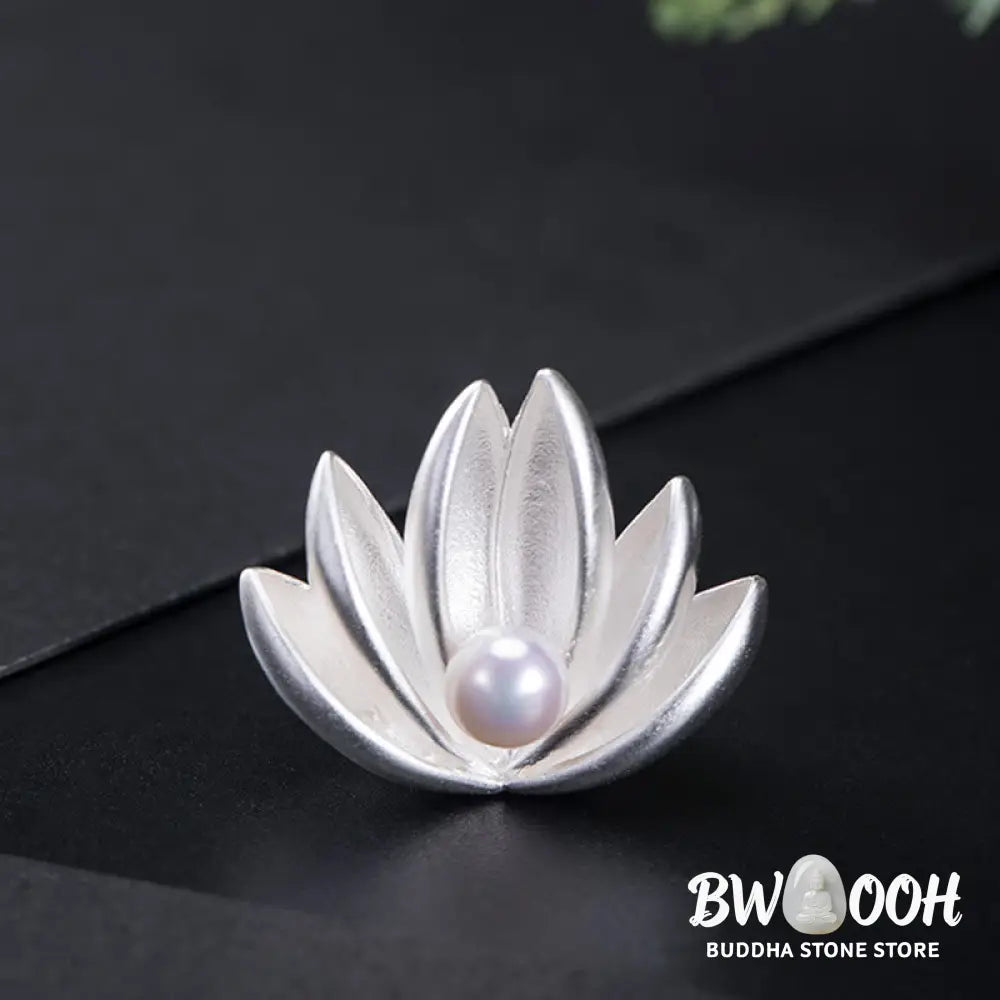 BWOOOH 925 Sterling Silver Lotus Flower Pearl New Beginning Brooch - LOTUS(Enlightenment♥New Beginning) - Brooch