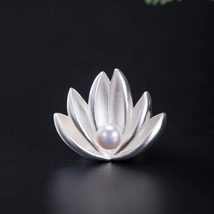 BWOOOH 925 Sterling Silver Lotus Flower Pearl New Beginni
