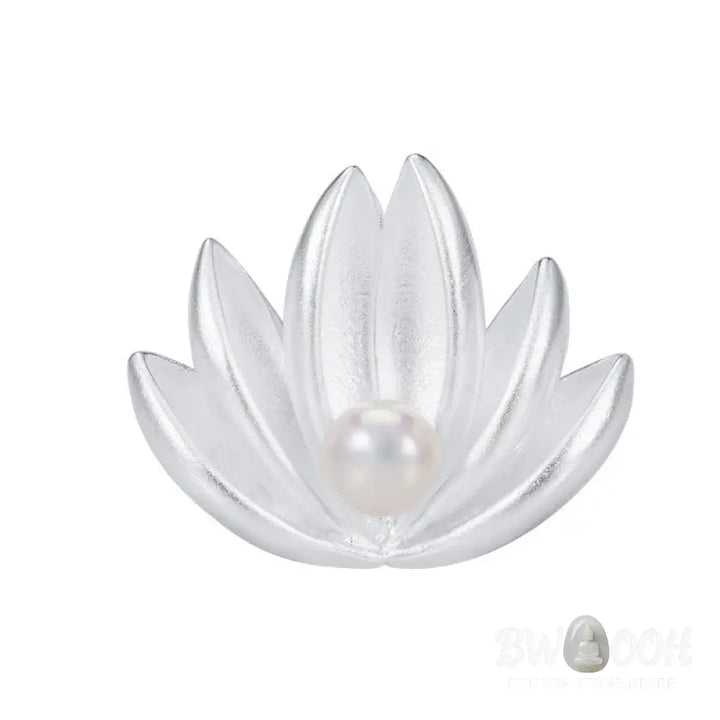 BWOOOH 925 Sterling Silver Lotus Flower Pearl New Beginning Brooch - LOTUS(Enlightenment♥New Beginning) - Brooch