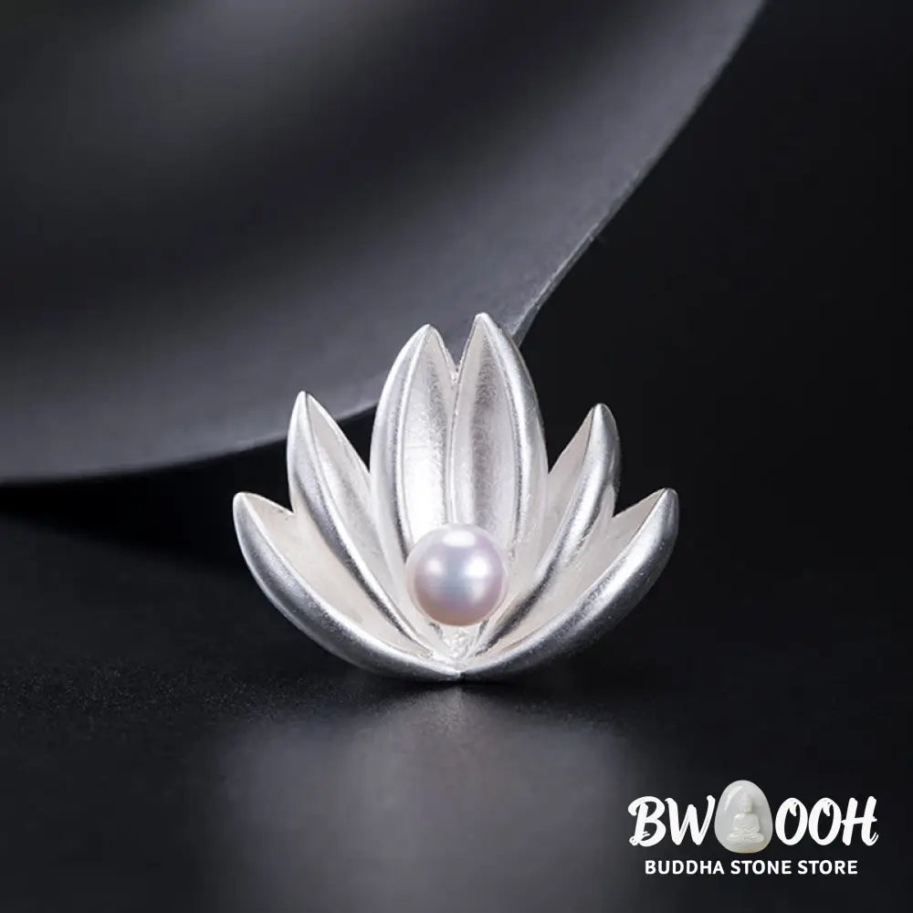 BWOOOH 925 Sterling Silver Lotus Flower Pearl New Beginning Brooch - LOTUS(Enlightenment♥New Beginning) - Brooch