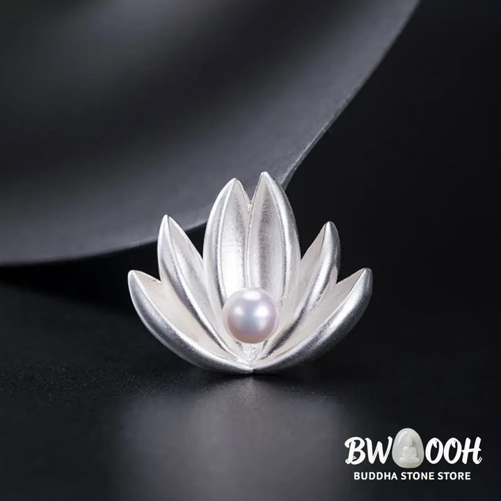 BWOOOH 925 Sterling Silver Lotus Flower Pearl New Beginning Brooch - LOTUS(Enlightenment♥New Beginning) - Brooch