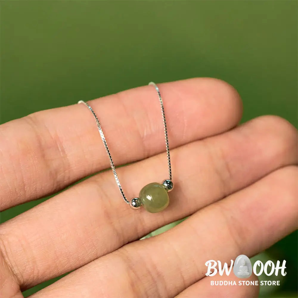 BWOOOH 925 Sterling Silver Natural Jade Bead Abundance Chain Bracelet - Bracelet