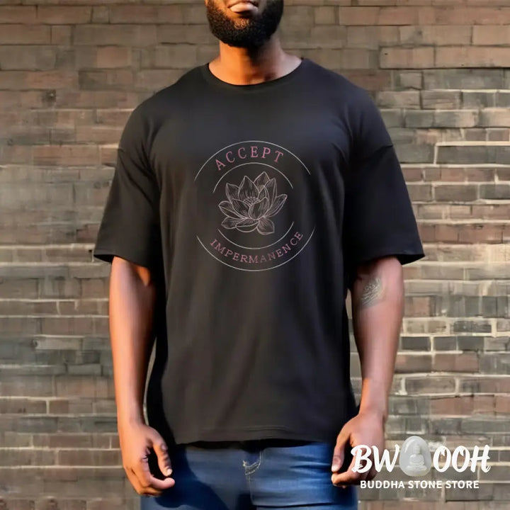 BWOOOH Lotus Accept Impermanence Cotton Tee T-shirt - T-Shirts
