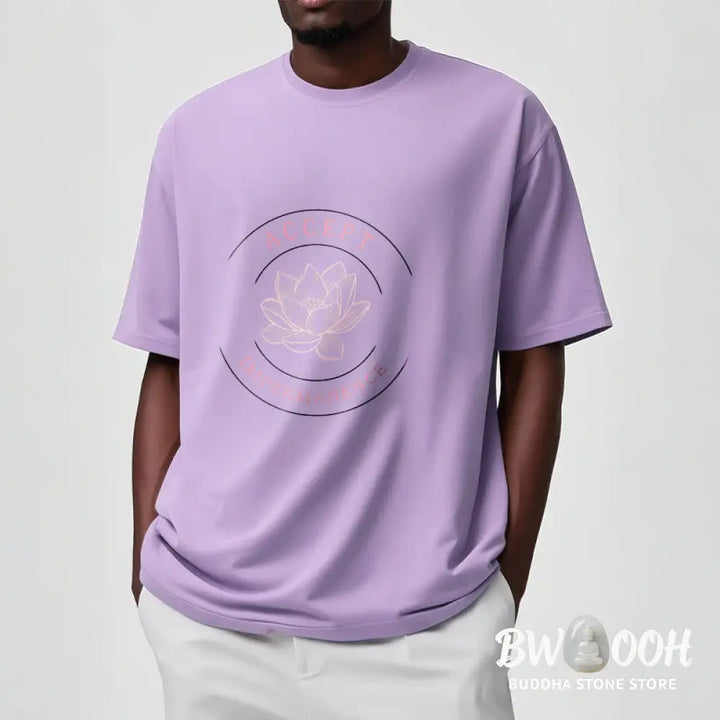 BWOOOH Lotus Accept Impermanence Cotton Tee T-shirt - T-Shirts