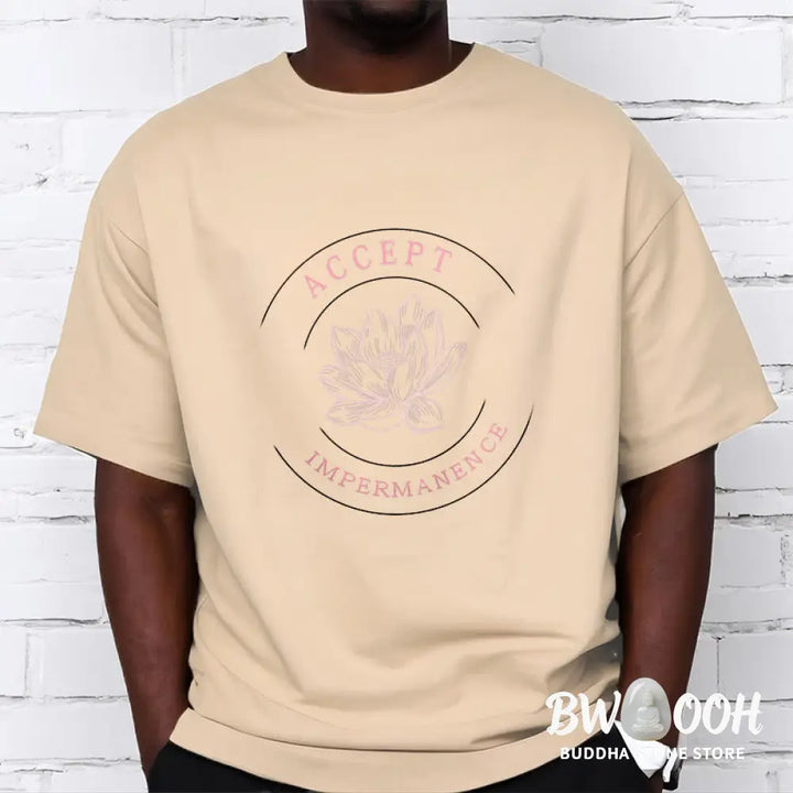 BWOOOH Lotus Accept Impermanence Cotton Tee T-shirt - T-Shirts