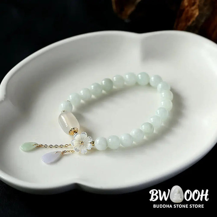Buddha Stones Natural White Jade Luck Bracelet - BWOOOH - White Jade - Bracelet