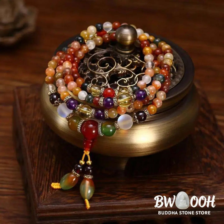 Buddha Stones The 108 Quartz Healing Mala Bracelet - BWOOOH