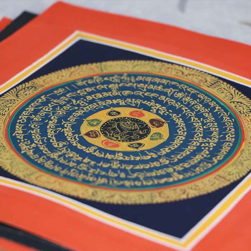BWOOOH Tibetan Handmade Thangka Painting Spiritual Blessing Blind Box Random Color Pattern | natural stone Tibetan bracelet