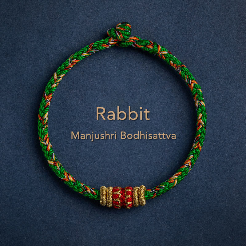 BWOOOH Tibet Handmade Chinese Zodiac Natal Buddha Luck Strength Braided String Bracelet