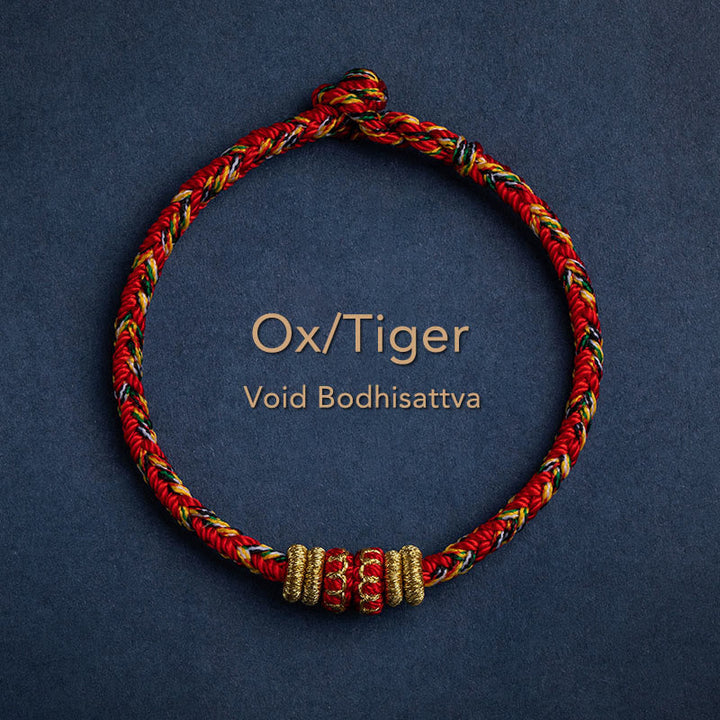 BWOOOH Tibet Handmade Chinese Zodiac Natal Buddha Luck Strength Braided String Bracelet