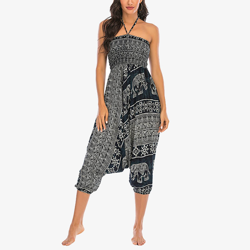 BWOOOH printed harem pants - Two Style Wear Elephant Pattern Loose Sm