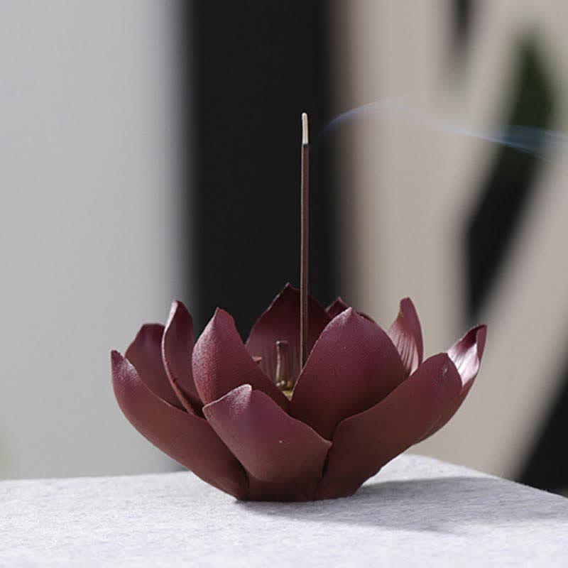 BWOOOH Tibetan Lotus Positive Peace Incense Burner Decoration | natural stone incense burner