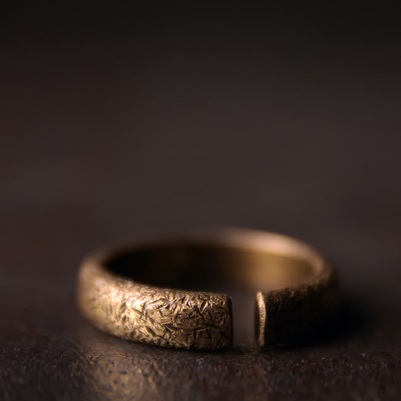 BWOOOH Tibetan Vintage Texture Design Copper Luck Couple Ring
