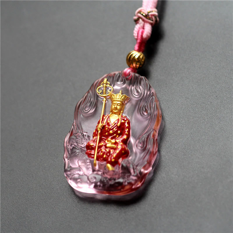 BWOOOH Ksitigarbha Buddha Liuli Crystal Compassion Amulet Necklace Pendant