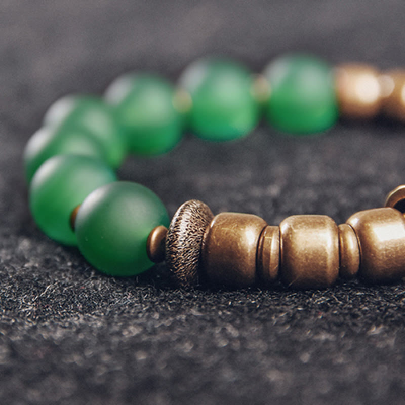 BWOOOH Tibetan Red Agate Green Agate Copper Confidence Fortune Bracelet