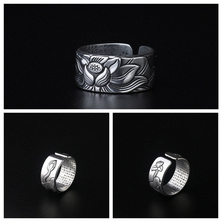 BWOOOH Tibetan Lotus White Copper Enlightenment Ring