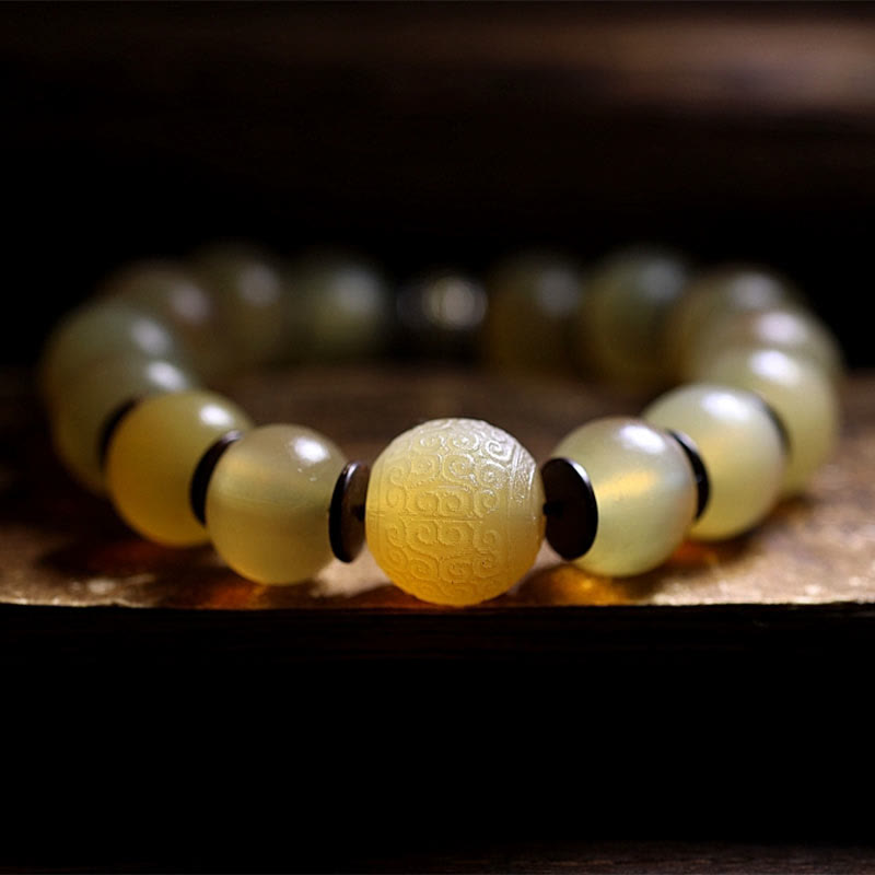 BWOOOH Handmade Tibetan Sheep Horn Om Mani Padme Hum Auspiciousness Bracelet