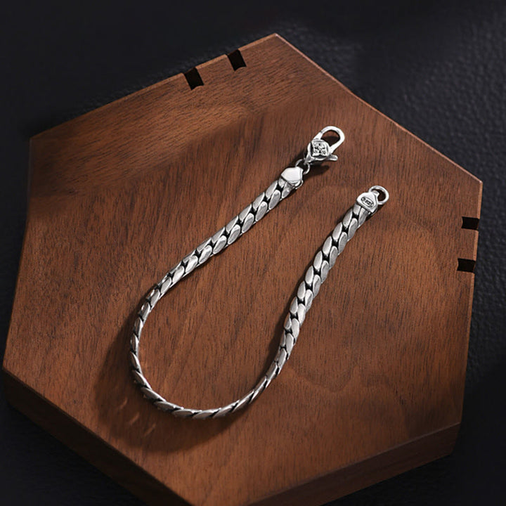 BWOOOH Double Dorje Vajra Strength Punk Copper Chain Bracelet Necklace