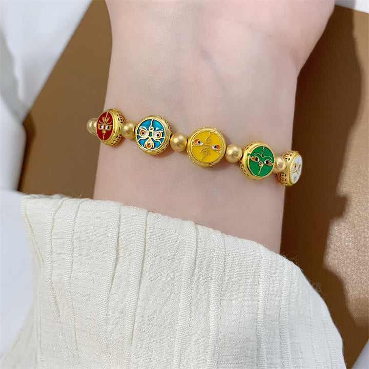 BWOOOH Tibetan Five God Of Wealth Copper Beads Luck Bracelet